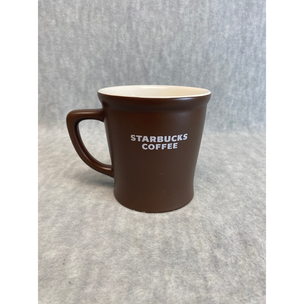 Starbucks Coffee Mug Brown White 16 oz 2008 Ceramic Drinkware Oversized Handle